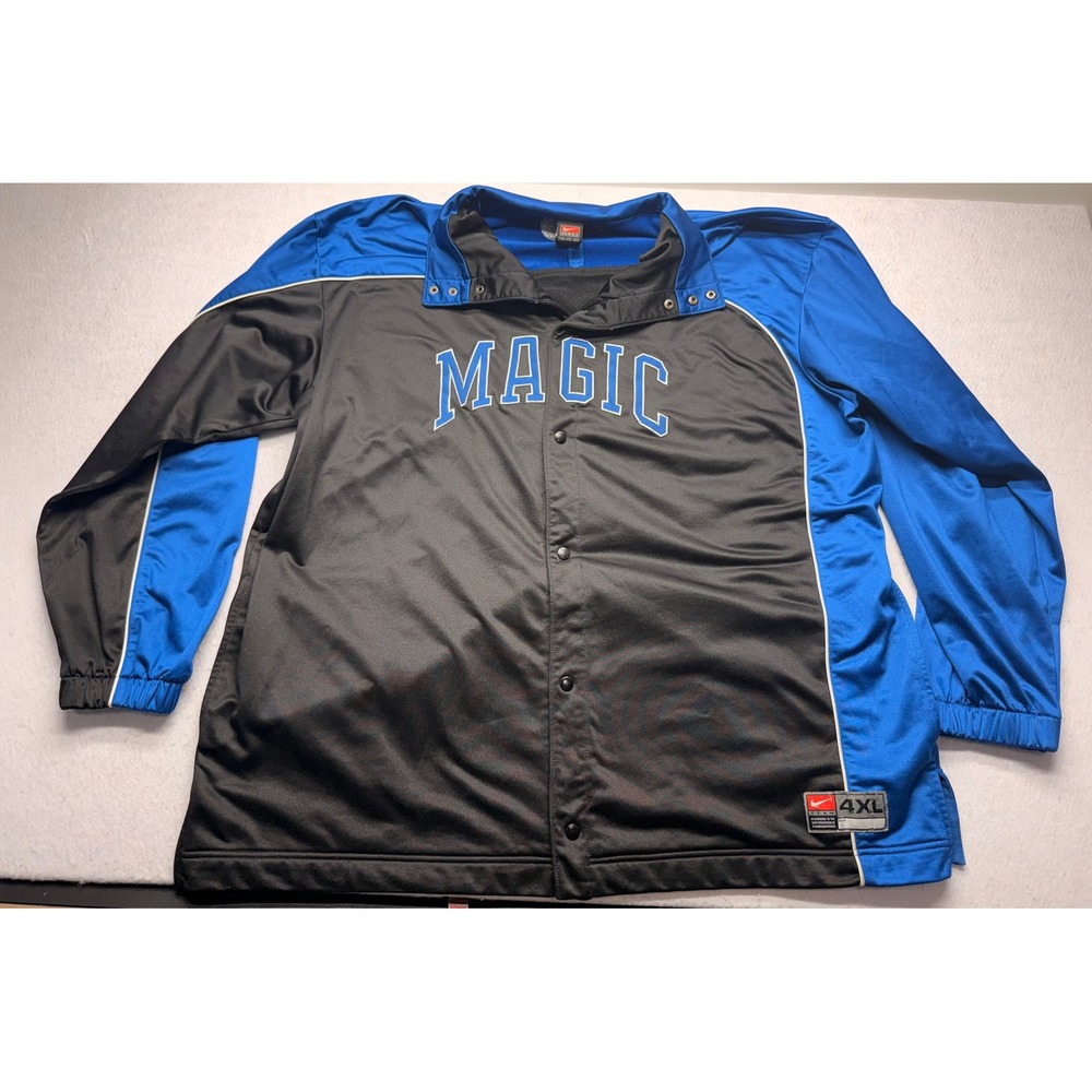 Vtg 2003 Nike Team Orlando Magic NBA Warm Up Shooter Jacket Blue Black Men's 4XL